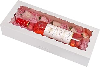 Tcoivs 30-Pack Bakery Boxes with Window 16x6.5x3 Inch Auto-Popup Cookie Boxes for Strawberries, Cookies & Treats (White)