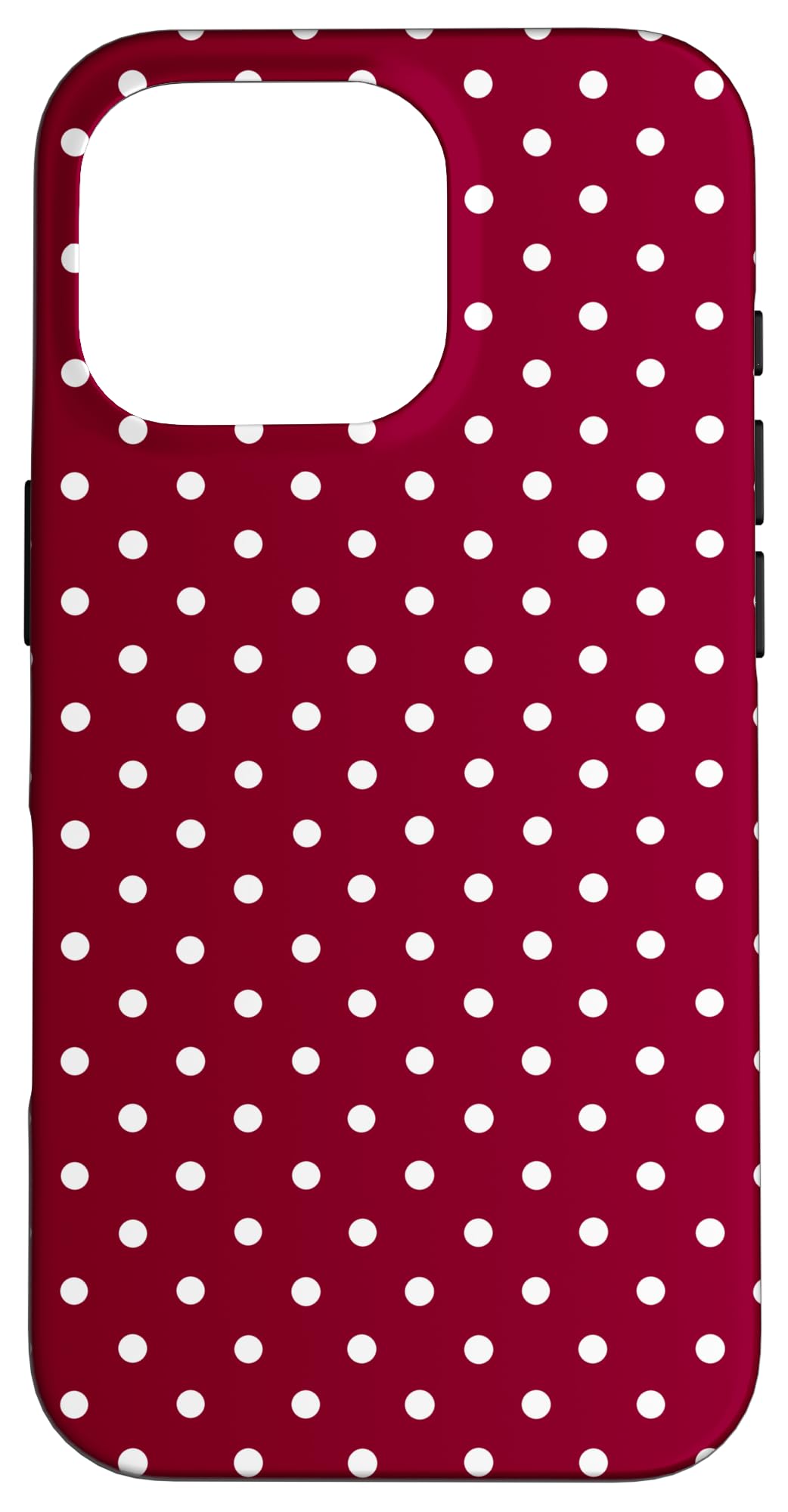 Polka Dot Pattern Burgundy Red And White Polka Dots Case for iPhone 16 Pro