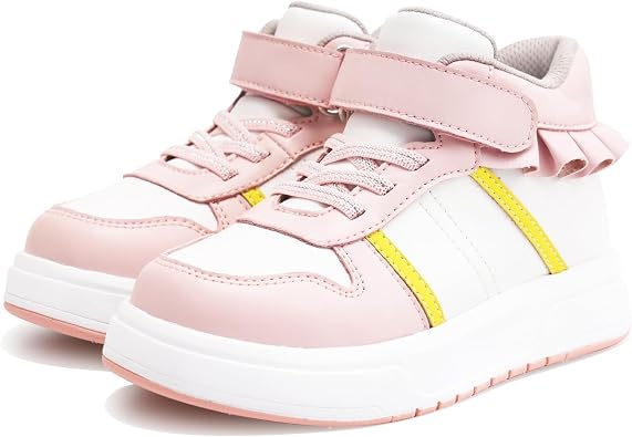 Toddlers Girls Orthopedic Shoes with Ankle and Arch Support,Fashion Thick Sole Sneakers with Skirt Decoration