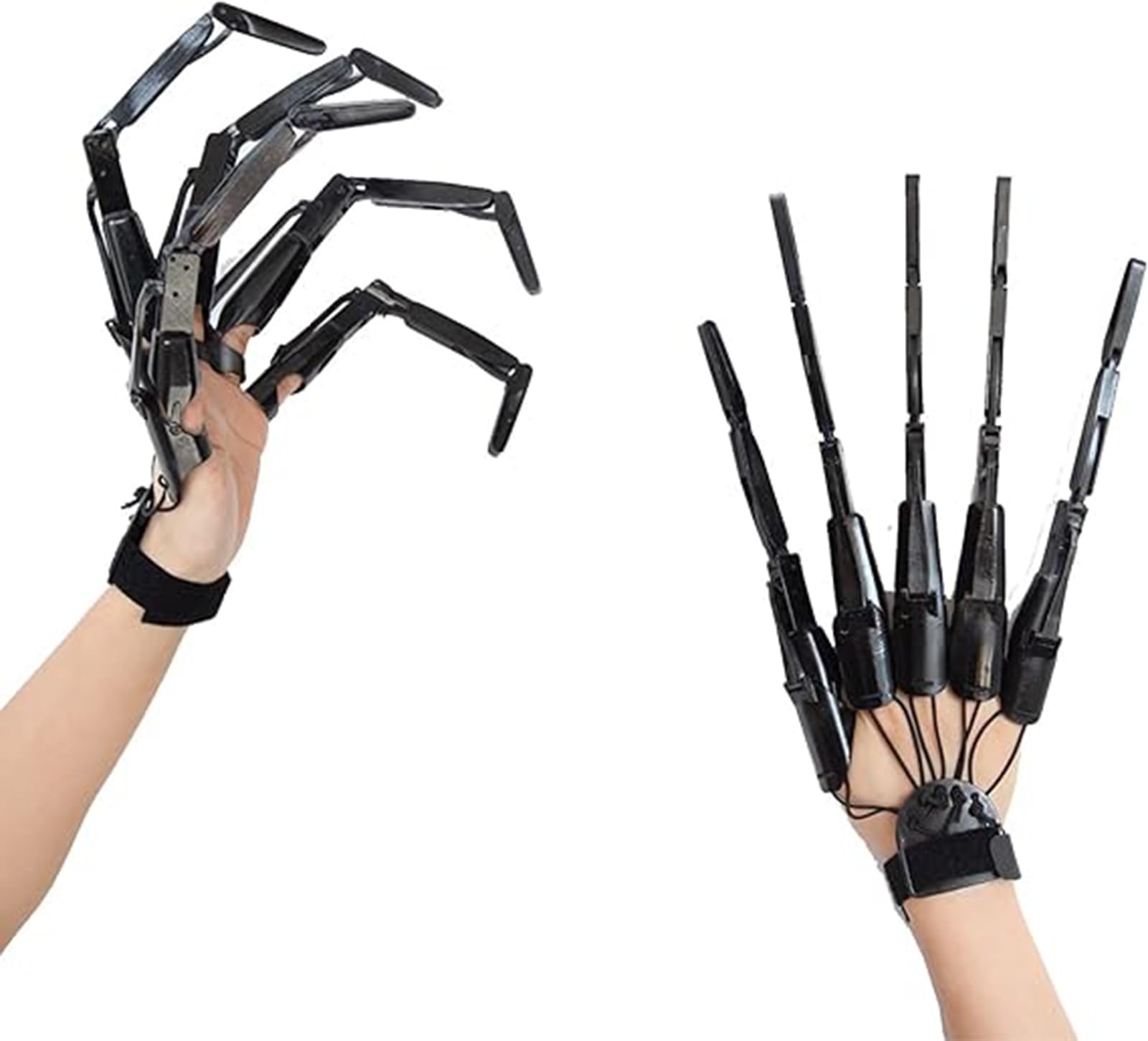 Halloween Articulated Finger Extension, Flexible Scary Skeleton Hands Bone Claw Hand Glove, Cosplay Gloves Fit for All Finger Flexibly Spider Hand Claws Halloween Party Cosplay Costume (1 Pair)