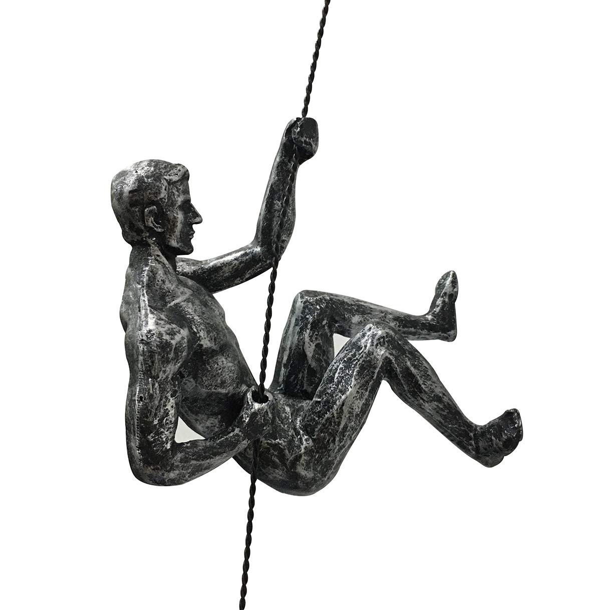 Artgenius 3D Climbing Man Wall Sculpture ,Modern Wall Art Man Statue for Home,Office, (Sliver,Left)