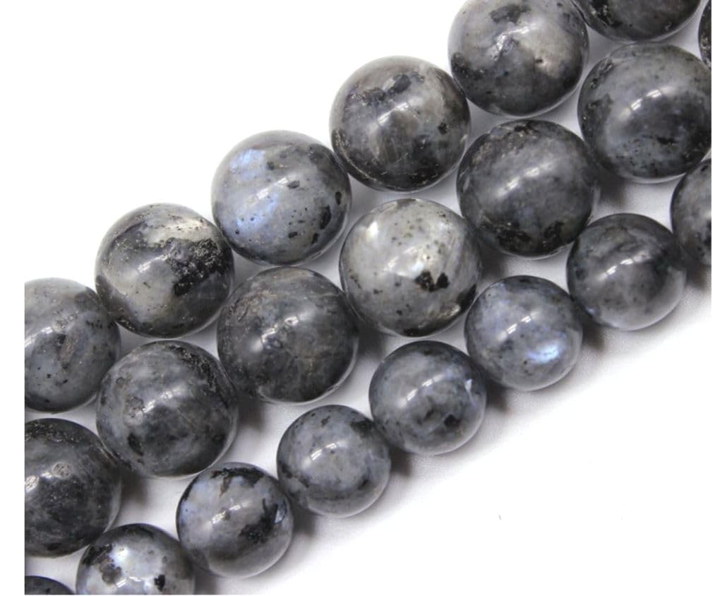 45pcs Adabele Natural Larvikite Black Labradorite Gemstone 8mm Round Beads