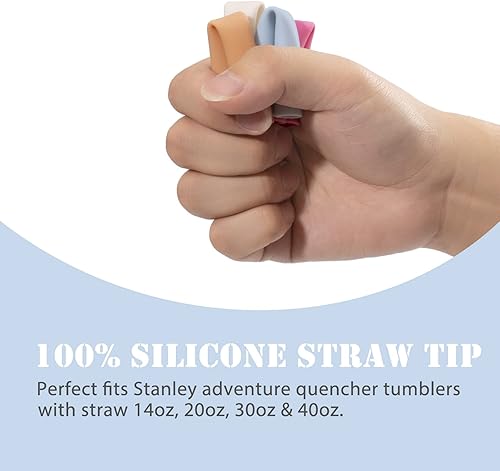 Miniatura 10 de 8 popotes de repuesto compatibles con vasos Stanley Adveture Quencher de 40 onzas, popote de plástico de 12 pulgadas con 8 fundas para pajilla,