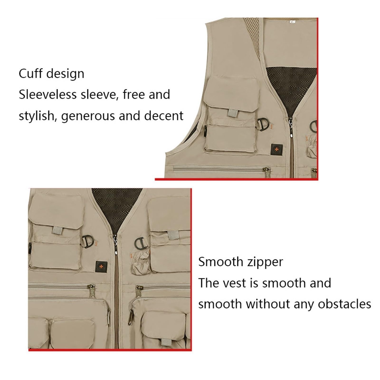 CLSQLXYJZC Chaleco Utilitario Moderno Para Exteriores, Chaleco De Pesca De Verano Para Hombre Malla Transpirable Multibolsillos Sin Mangas Con Cremallera, Chaqueta Informal Trabajo Camping Viaj