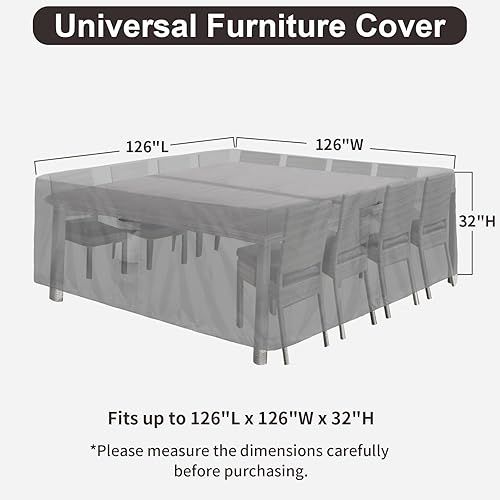 Miniatura 2 de PureFit Fundas para muebles de patio, funda impermeable para muebles de mesa al aire libre, juego de funda de sofá modular para terraza, césped y