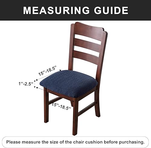 Miniatura 3 de Genina - Fundas impermeables de asiento para sillas de comedor y cocina (color azul marino, 2 piezas)