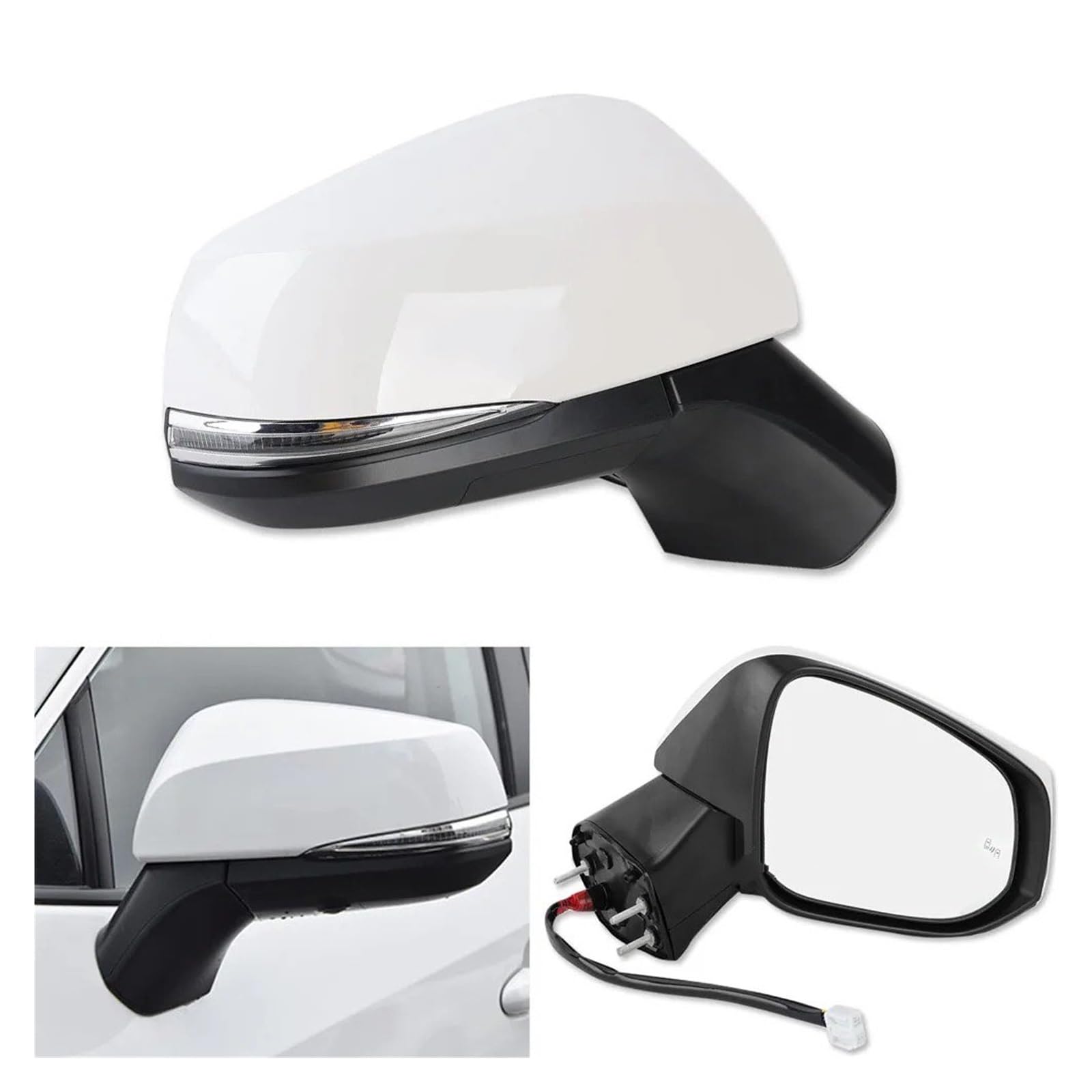 Derecho-ESPEJO COMPLETO Para Toyota Para RAV4 Para RAV 4 2019-2022 Espejo Retrovisor Lateral Marco Cubierta Luz Señal Giro Lámpara Lente Espejos Exteriores Automóviles(8pins right)
