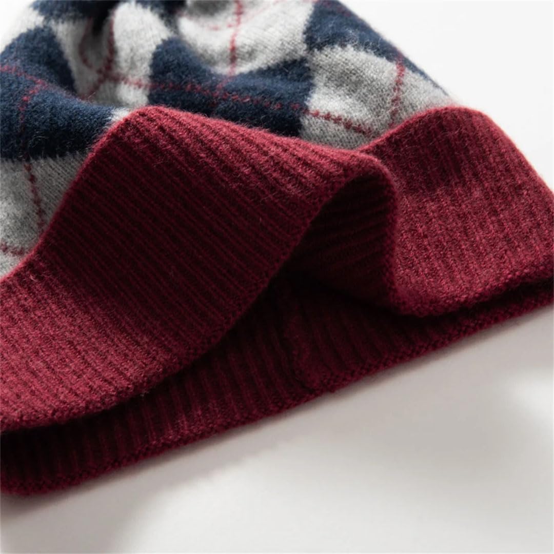 Damskie czapki w kratę zimowe miękkie 100% kaszmir czapka dzianinowe czapki biodrowe ciepłe czapki beanie dla kobiet mężczyzn