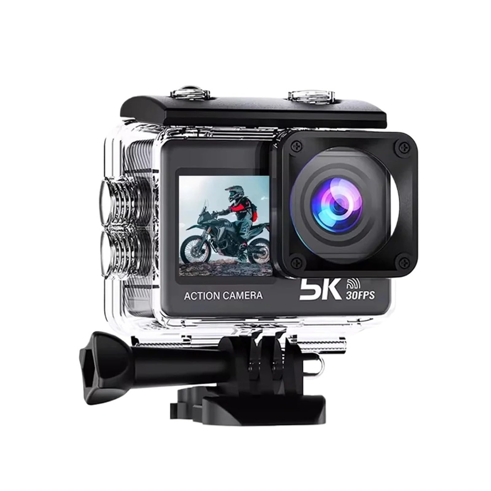 Action Camera 5K 4K60FPS EIS Wi-Fi Doppio schermo 170D Touch screen da 2,0 pollici 30M Fotocamera sportiva impermeabile con telecomando