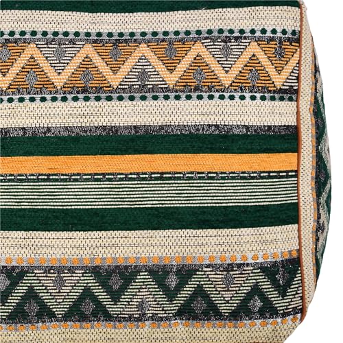 Marrakesh Gallery Moroccan Ottoman Pouf - Unstuffed Ottoman Foot Stool, Berber Linen Versatile Pouf Ottoman for Living Room, Elegant Handmade Floor Pouf for Living Room, Bedroom or Balcony