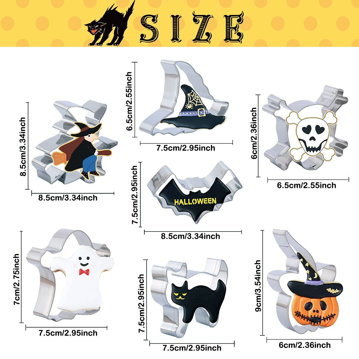 Ensemble De 9 Emporte-pièces En Acier Inoxydable Pour Halloween, Avec