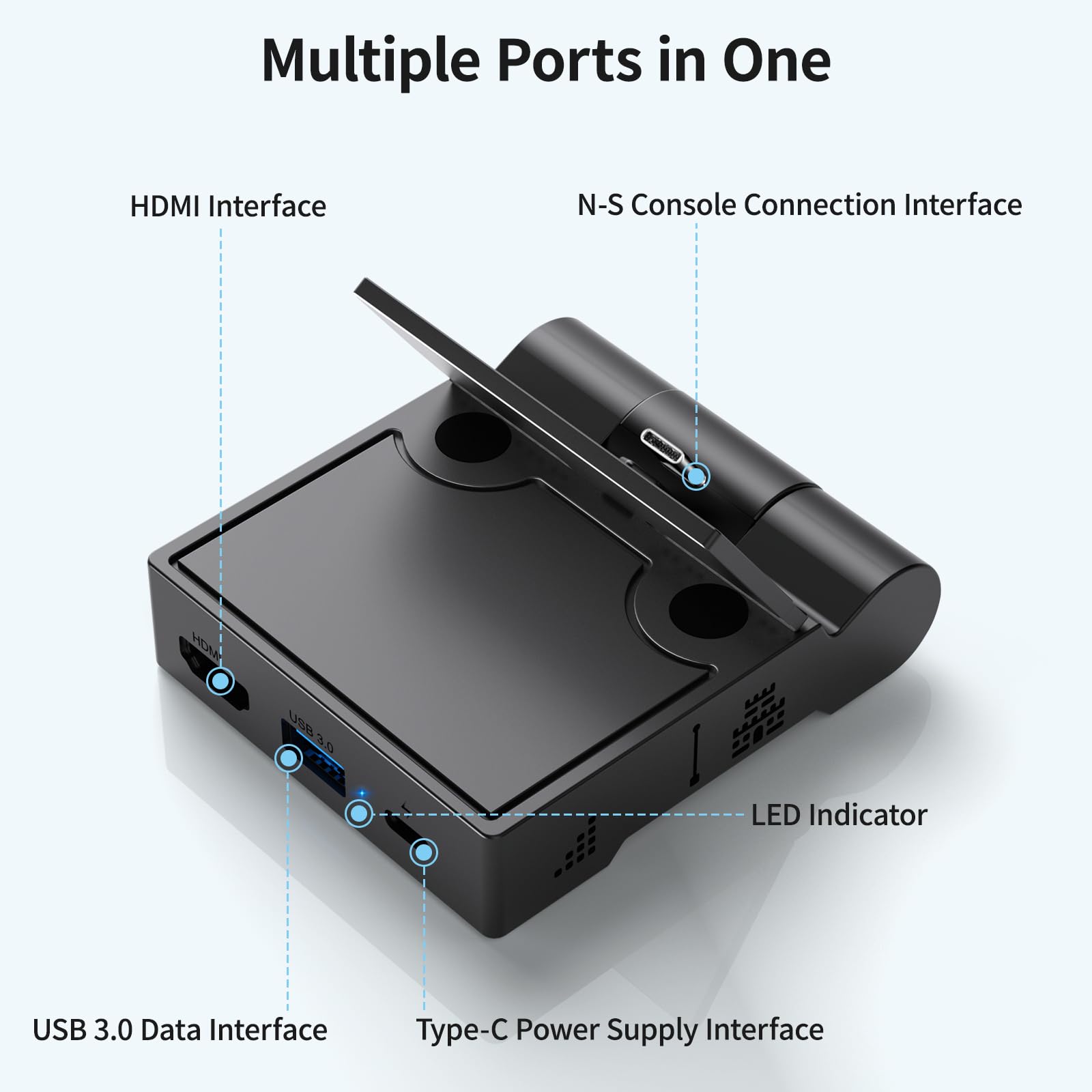 Switch Dock für NS Switch/Switch OLED, Younik Switch Docking Station mit HDMI Port und USB 3.0, Tragbarer Switch TV Dock 1080p HD Fast Projection