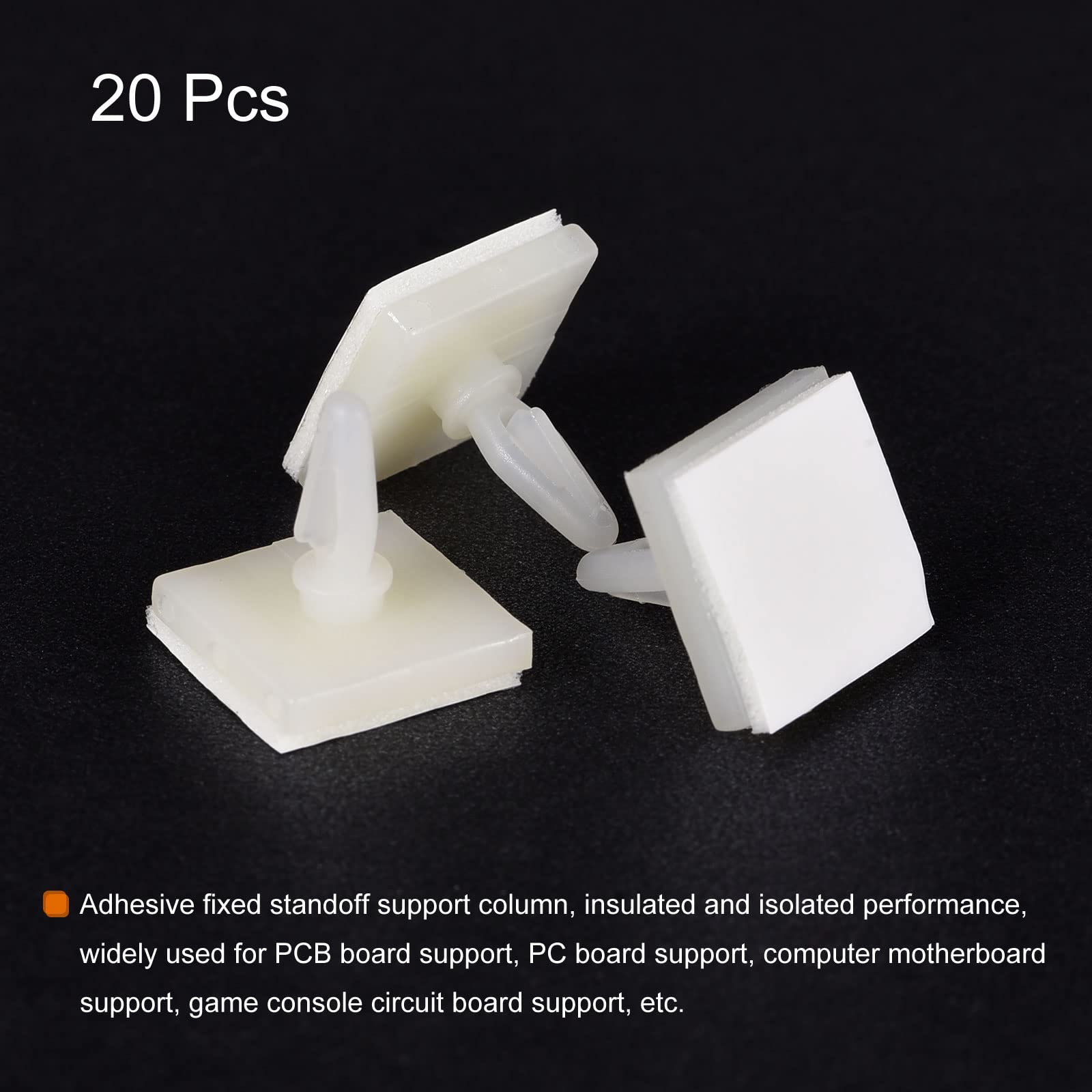 PATIKIL 4,8 mm Supporto Altezza Appiccicoso PCB Spaziatore, 20pz Adesivo Distanziatori Plastica Colonna per Circuito Scheda Risolto, Bianco
