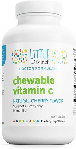 DAVINCI Labs Vitamina C masticable – Suplemento de vitamina C para niños para apoyar el sistema inmunológico, piel sana y bienestar general – con