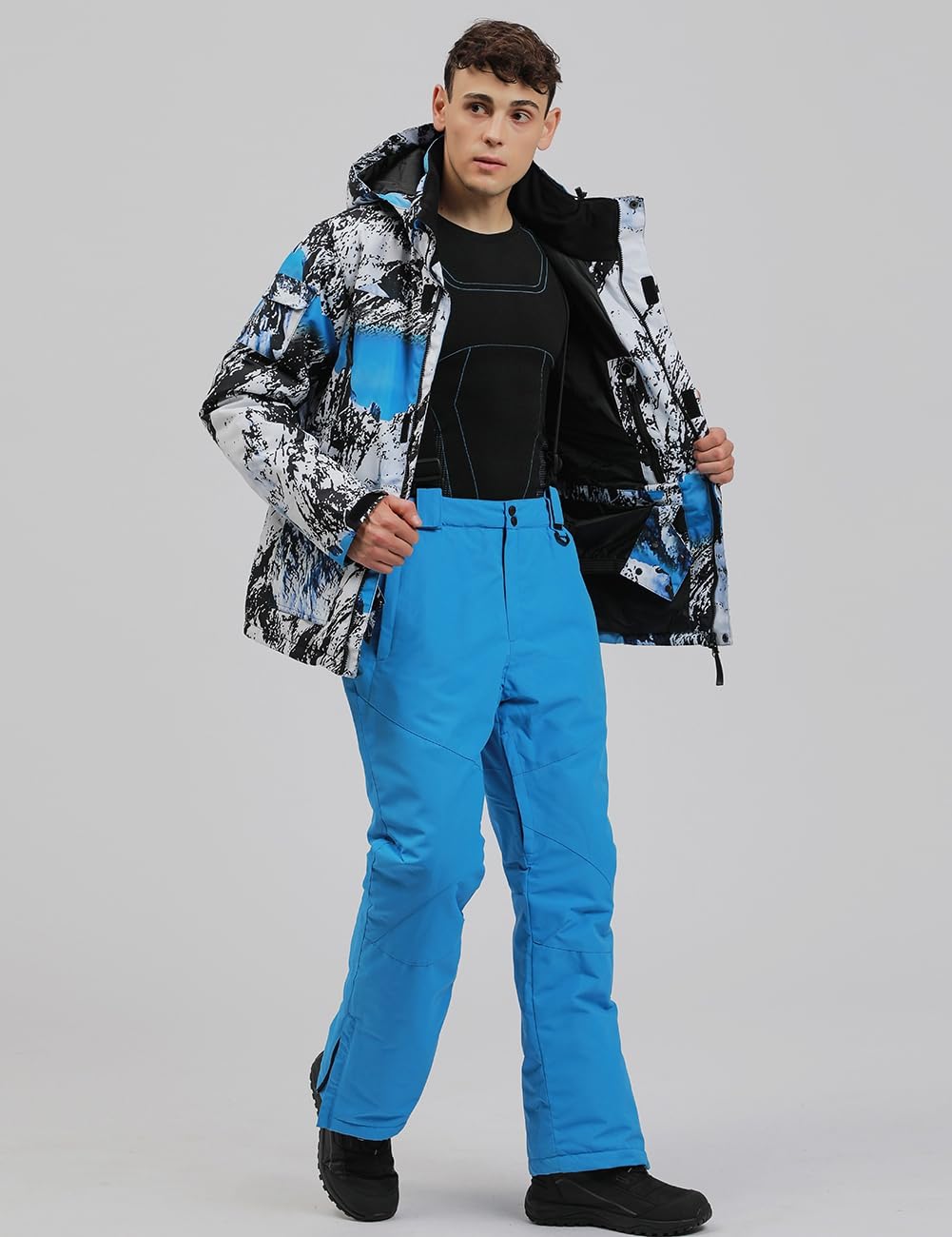 HOTIAN Herren Schneeanzug Herren Ski Jacke und Hosen Set Winter Warme Schnee Skifahren Sätze für Wandern Klettern Isoliertes Snowboarden