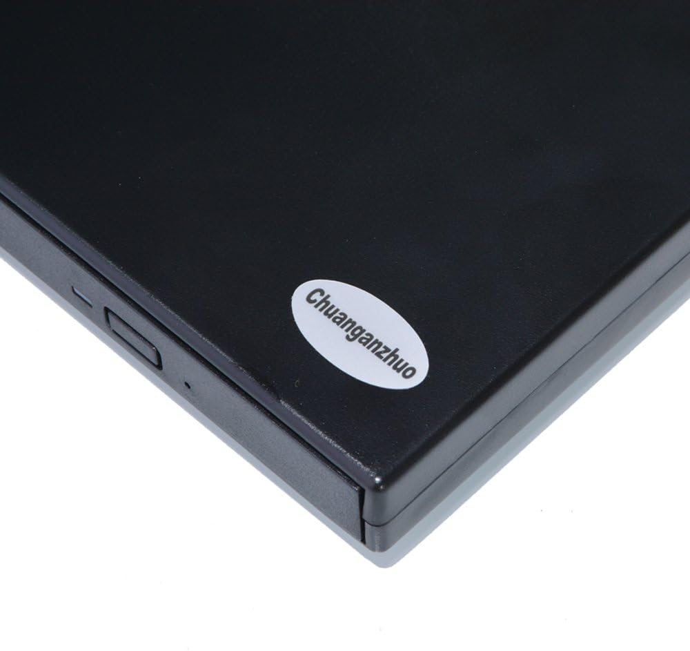 External CD DVD Drive, Chuanganzhuo USB 2.0 Slim Protable External CD-ROM Drive DVD-ROM Player for Laptop Notebook PC Desktop Computer for Mac Windows 2000/XP/Vista/7/8/10, Black (DVD-ROM)