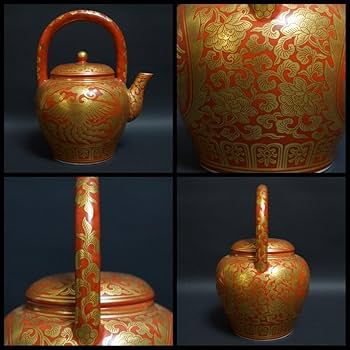 煎茶道具　三浦竹軒作　黒地泥金　坂田習軒画　巾筒　共布共箱　V　R5613 煎茶道具 三浦竹軒作 黒地泥金 坂田習軒画 巾筒 共布共