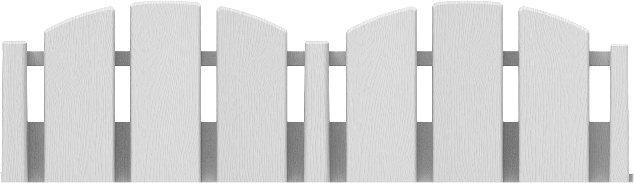 Photo 1 of EASYFLEX No-Dig Garden Edging White Adirondack Wood-Look | 4.5 Inch Tall | Decorative | With Anchoring Spikes | 15 Foot Kit, Pack of 6