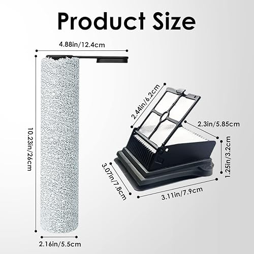 Miniatura 2 de Home Times Juego de rodillos HEPA de repuesto para piso ONE S7 Pro aspiradora inalámbrica en seco húmedo y húmedo (2 rodillos + 2 filtros)