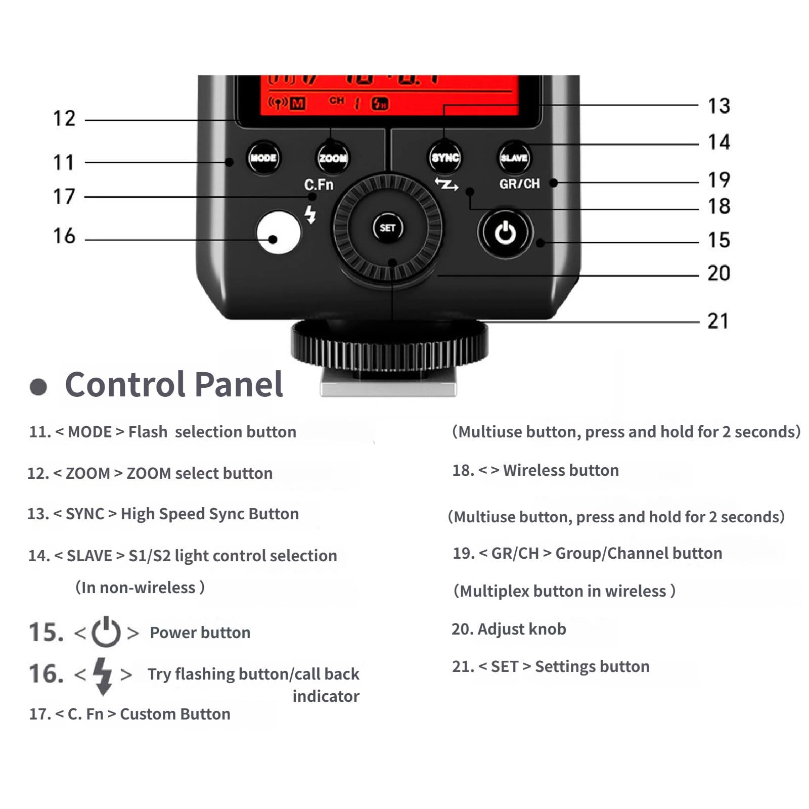 Linterna para cámara con sincronización de velocidad rápida y batería V350N/V350C para fotografía de acción rápida, linterna de zapata automática