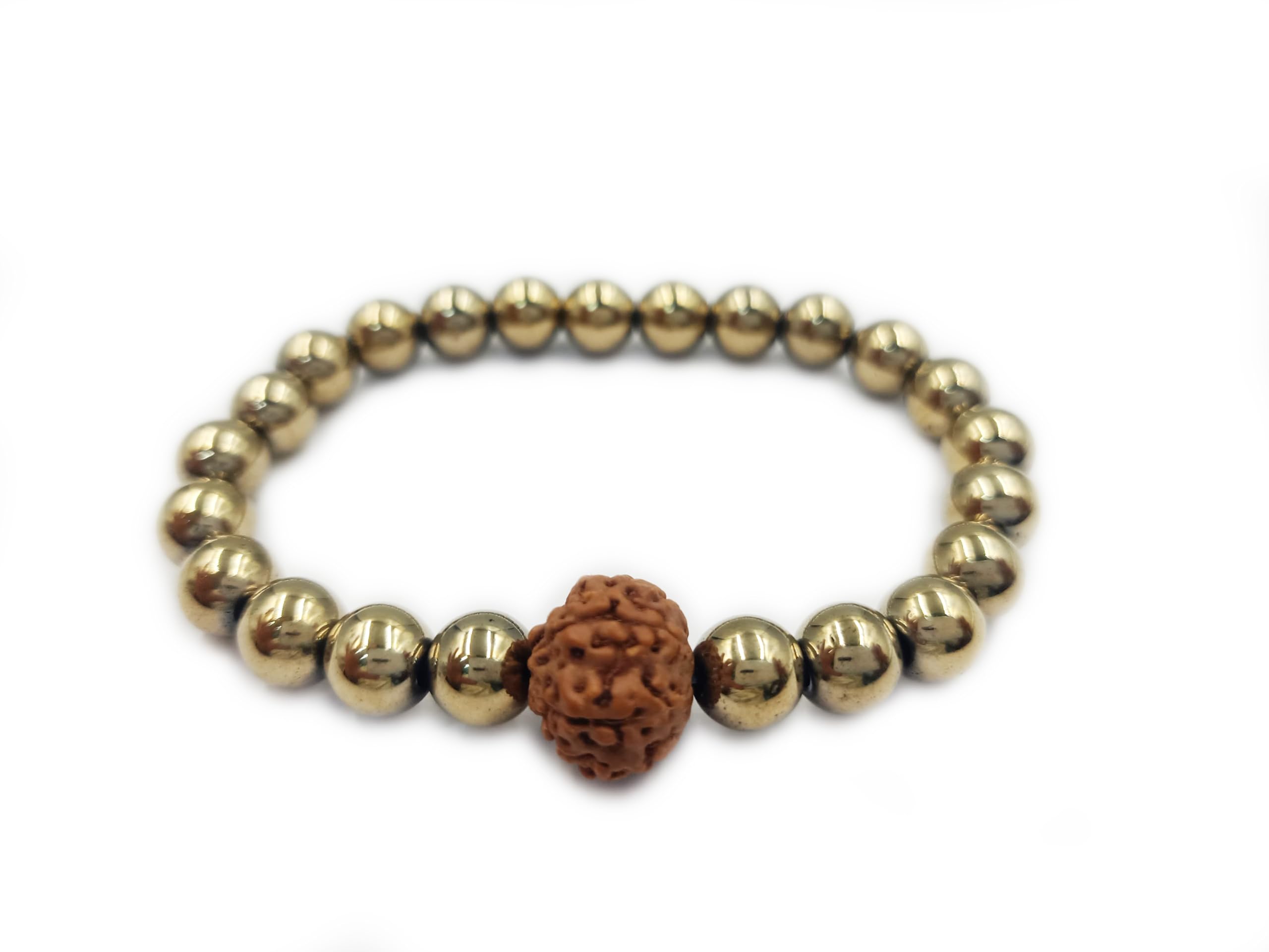 REBUY Golden Pyrite Bracelet Lab Certified Natural Stone for Chakra Healing, Protection & Wealth | Handmade Jewelry for Men | 5 Mukhi Face Rudraksha | Energy Charged | 8mm Beads | 10-25g (B09VLCLL6M) Amazon Price History, Amazon Price Tracker