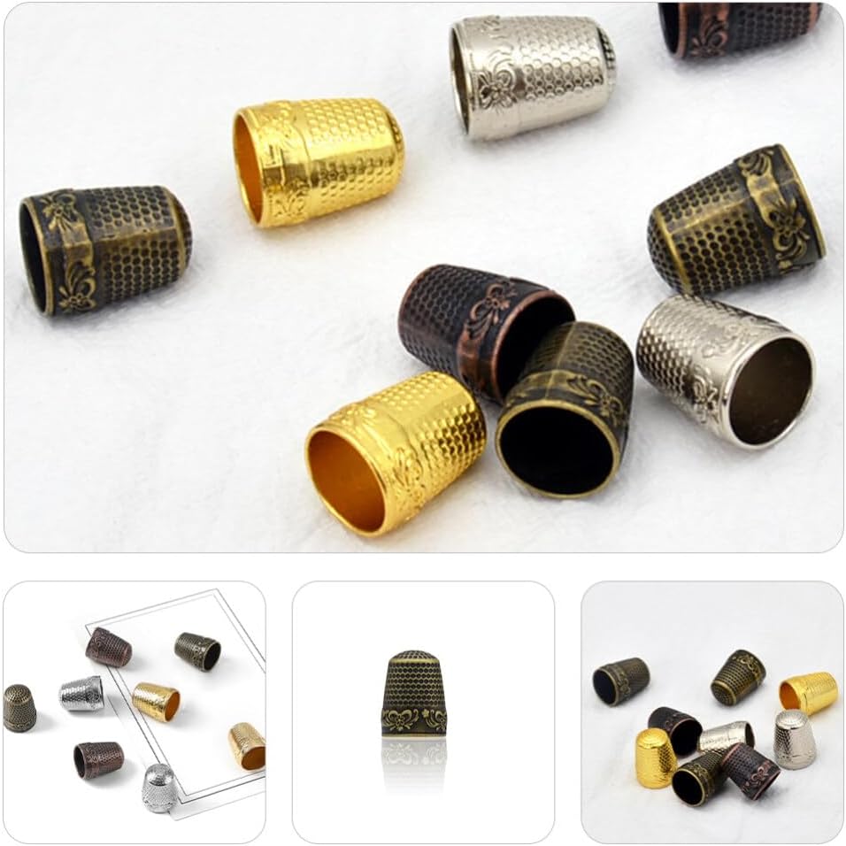 EXCEART 10pcs Finger Protector for Sewing Embroidery Thimble Tool for Crafts Thick Design for Finger Safety and Comfort