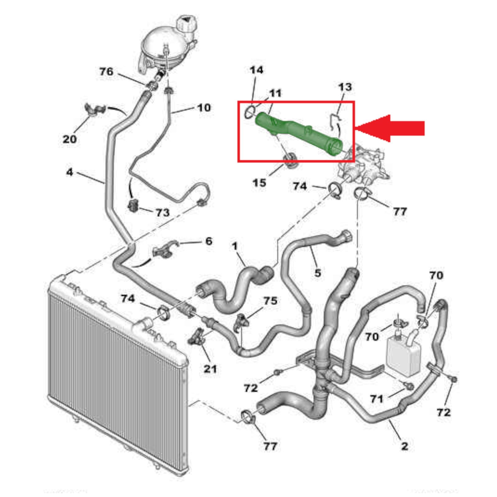 Tubo dell'acqua del refrigerante per Mini Cooper R55 R56 R57 R60 R58 R59 R61 One Cooper S 1.6 11537541845 11537589713
