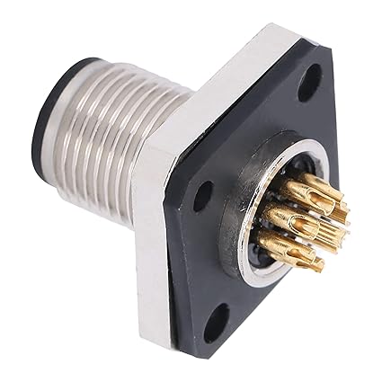 Waterproof Connector, Damping Design AC/DC 250V Flange Mounting Socket M12 - H - P8 for Electrical Equipments