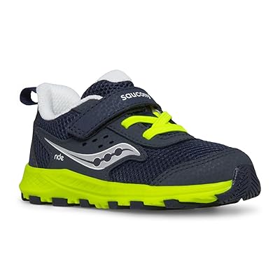 Saucony Kids Ride JR (Toddler) Kids Shoes Navy/Citron