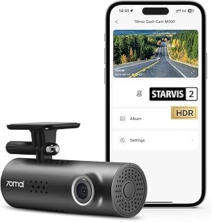 70mai M200 HDR DashCam 3, STARVIS 2 IMX662, 1080P with HDR Imaging, F1.8 Large Aperture, MaiColor Vivid+ Solution, Voice C...