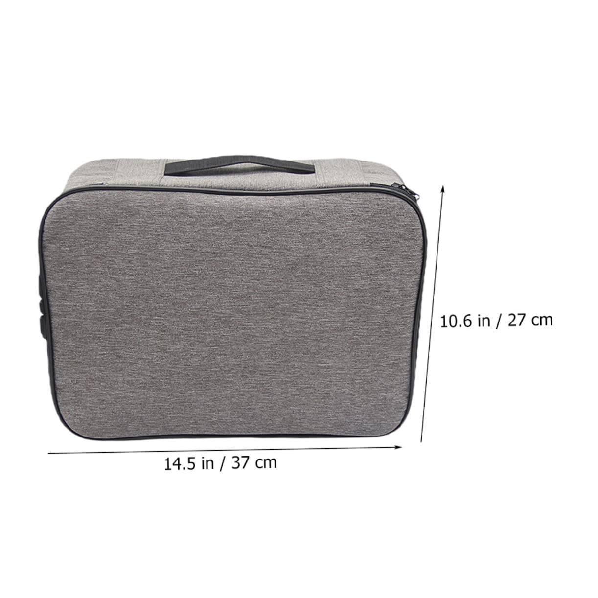 Scatola Portadocumenti Serratura a Combinazione, Borsa Portadocumenti Multistrato Grigia, Organizer per Archiviazione Casa e Ufficio, Portatile e Sicura per Viaggi e Documenti