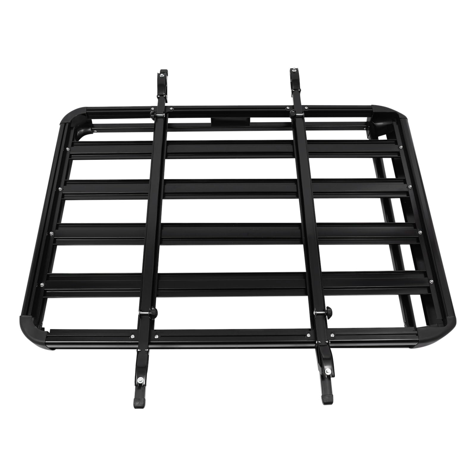 140 x 100CM Universal Auto Aluminium Dachst Nder Korbwanne, 150KG Tragfähigkeit Einstellbare Breite Schwarz Dachkorb Dachtrger Dachträger Metall Dachgepäckträger für SUV Modelle Eingebauten