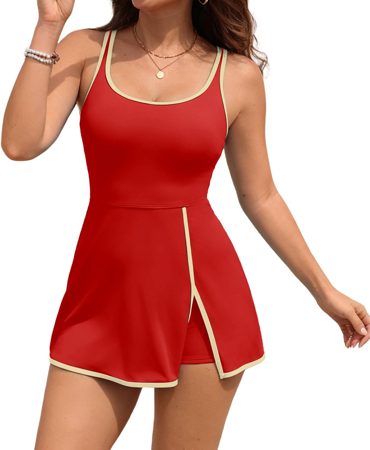 RIHOAS One Piece Swimsuits for Women Bathing Suit with Skirt Adjustable Swim Dress Swimwear Athletic Swimsuits for Women