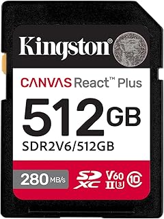 キングストン SDXCカード 512GB 最大280MB/s UHS-II V60 4K Canvas React Plus SDR2V6/512GB 製品寿命期間保証