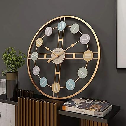AS Wall Clock for Living Room and Bedroom | 24 Inches Artistic Wall Clock | Modern & Unique Design for Home & Office and Gifting (Gold).