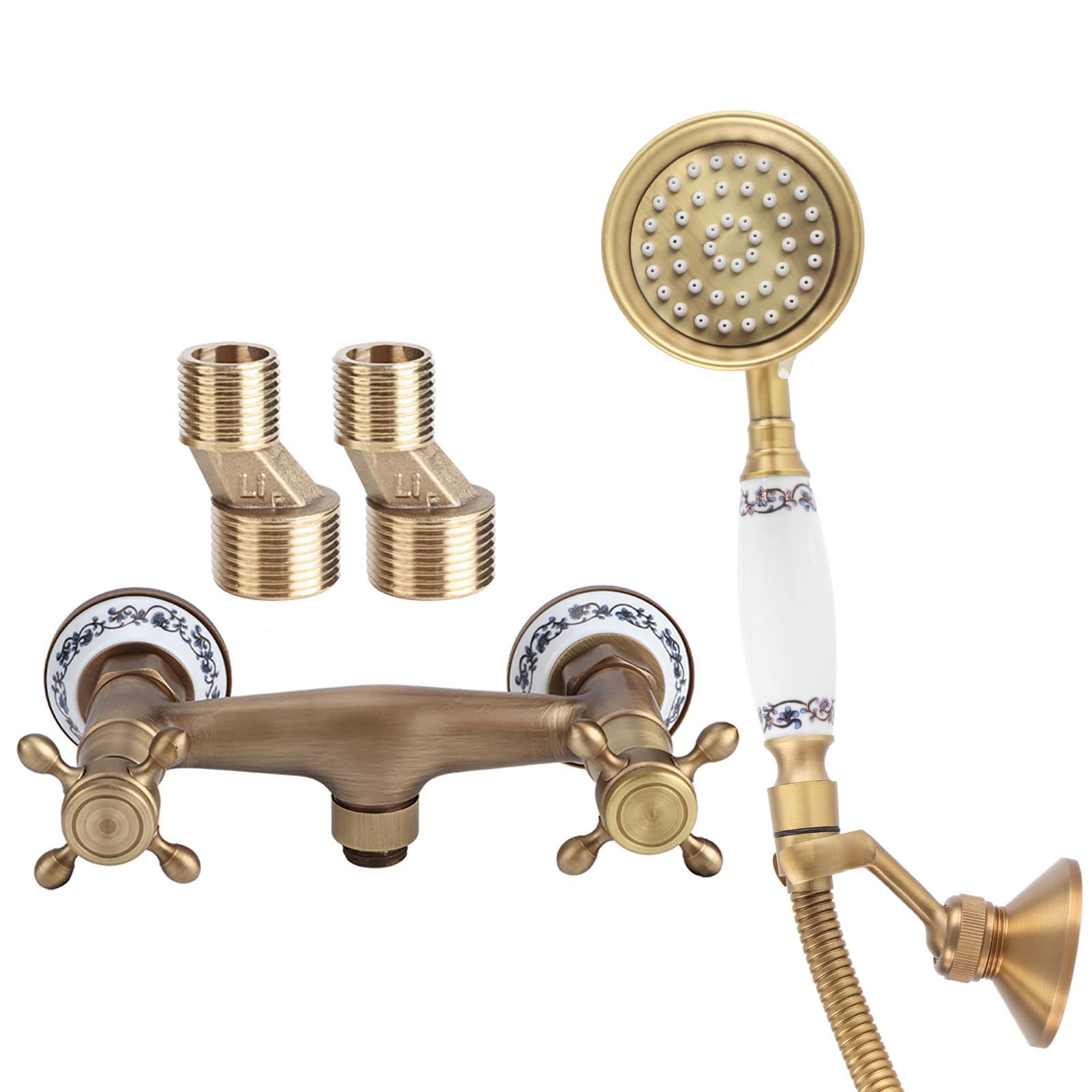 Kit Soffione Doccia in Rame Vintage con Installazione Nascosta,