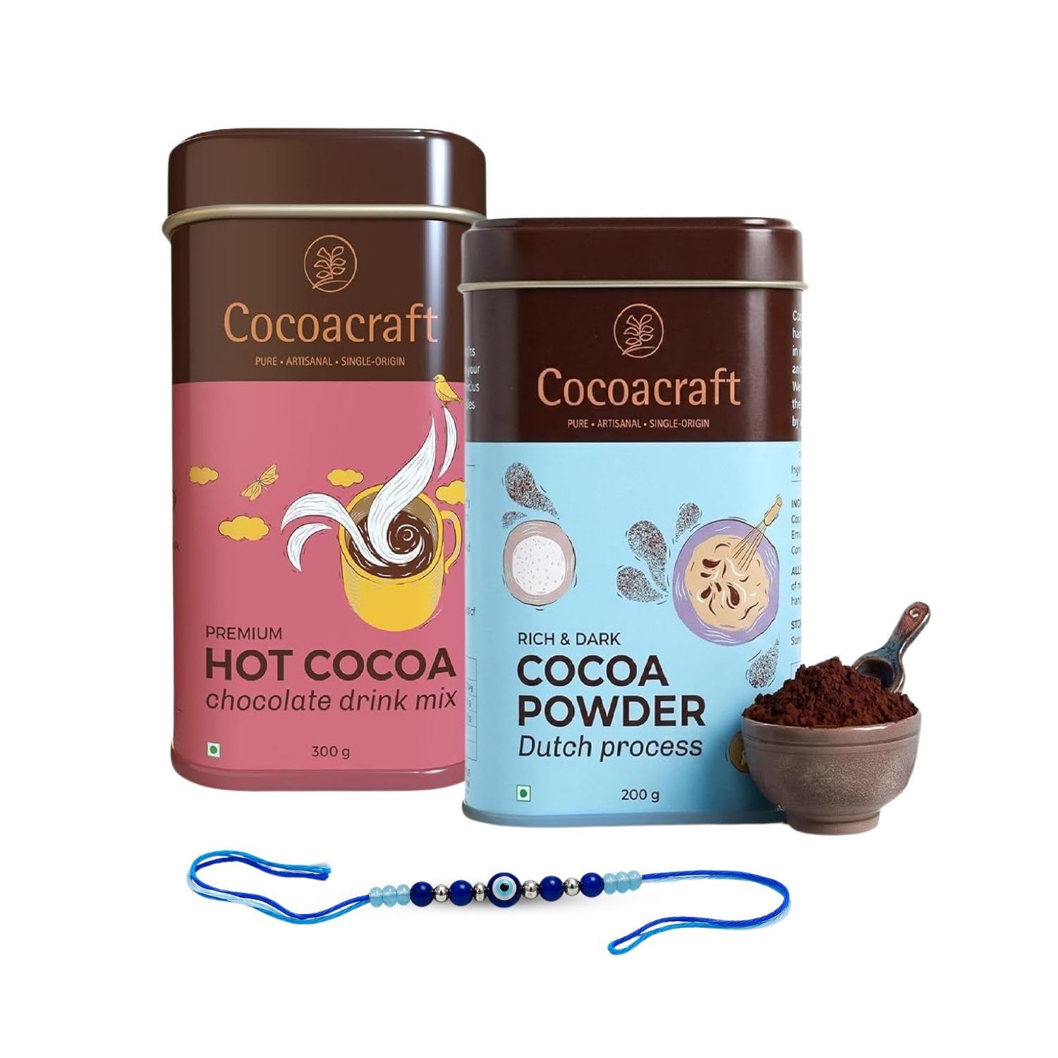 Cocoacraft Combo Pack - Premium Hot Cocoa Chocolate Drink Mix (300g) & Rich Dark Cocoa Powder Dutch Process (200g) | 100% Natural, Handmade Artisanal Couverture, For Baking, Kerala, S. India-image-32