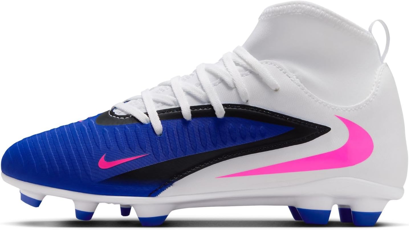 Nike Jr. Phantom 6 High Club Big Kids' Multi-Ground Soccer Cleats (Racer Blue/White/Pink Blast)