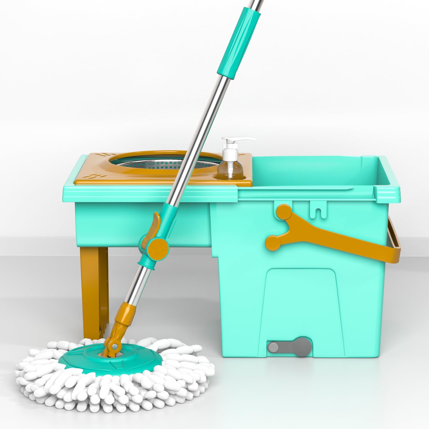 U.P.C. Spin Mop Set With Bucket For Floor Cleaning | Mopping Machine Mop For Floor Cleaning | Home Cleaning Products With 1+2 Super-Absorbent Microfiber Pads - Green (B0CJ58CYFR) Amazon Price History, Amazon Price Tracker