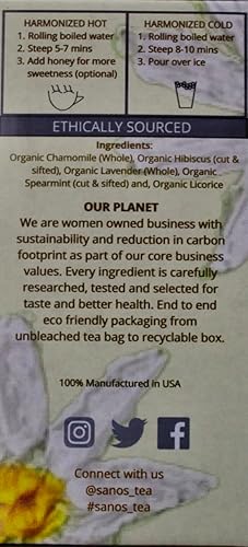 Miniatura 8 de SanosTea Té de bienestar de manzanilla de hierbas orgánicas prémium para un día tranquilo y refrescante