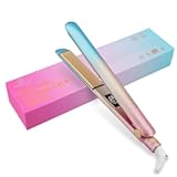 DORISILK Colorful Flat Iron 450 Degrees&comma; Ceramic Hair Straightener and Curler 2 in 1&comma; 30s Fast Heat Straightening Iron for Hair&comma; Dual Voltage Hair Iron 1 Inch Salon Control Temp Gift for Women Girls