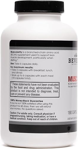 Miniatura 3 de Beverly International Muscularity Specialty BCAA Formula, 180 cápsulas. Aminoácidos de cadena ramificada + picolinato de cromo, B6-B12. Mejora el