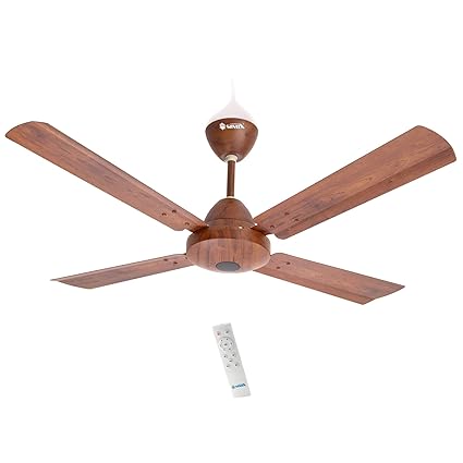 SINOX Edge Energy Saving 48'' 4 Blade Ceiling Fan with Remote Control and BLDC Motor, 1200mm (ANTI DUST) (WOODEN LIGHT)