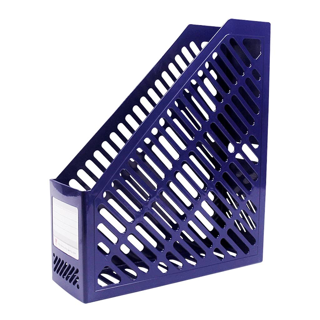 Plastikowa półka do przechowywania plików na pulpi Siatkowy organizer na dokumenty i czasopisma, wielokolorowy na biurko(Blue)