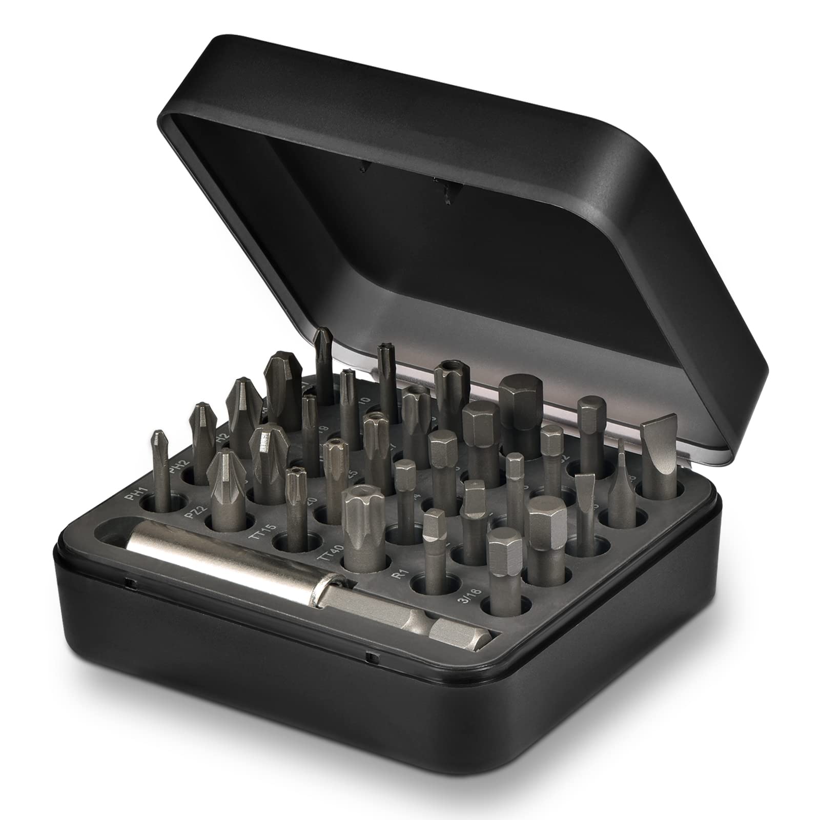 GreaTalent 31in1 S2 Steel Screwdriver Bit Set with 1/4" Magnetic Bit Holder, Mini EDC Tool, for 1/4" hex shank screwdriver, bit holder, power tool,