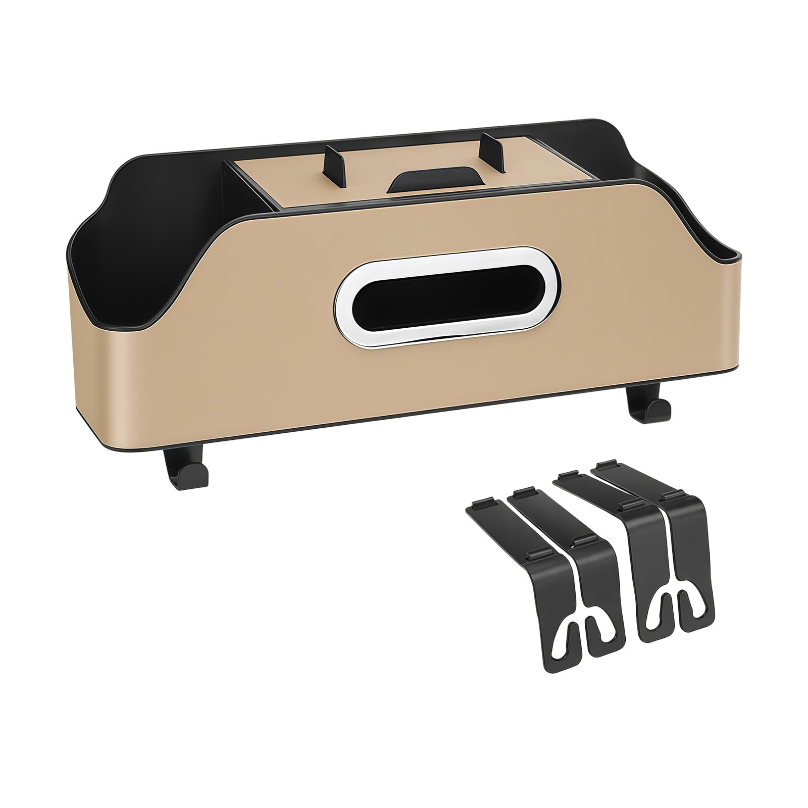 TFAOYS Compact Vehicle Cup Holders Tissue Dispenser Multiple Pockets Commute Multifunctional Car Storage Box