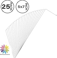 Vista 2 de Mat Board Center, paquete de 25, tableros de respaldo blancos de 5x7 pulgadas, cartón de grosor de 4 capas para soporte trasero