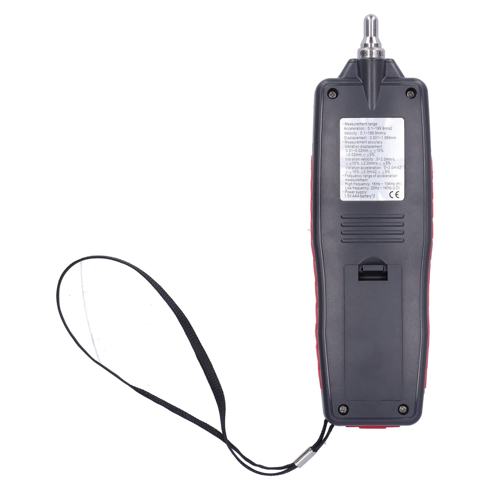 Tester per Misuratore di Vibrazioni Analizzatore di Vibrazioni Digitale Display LCD Ribaltabile Funzione di Illuminazione Portatile Apparecchiatura di Prova WT63B per Misurare Spostamento, velocità e