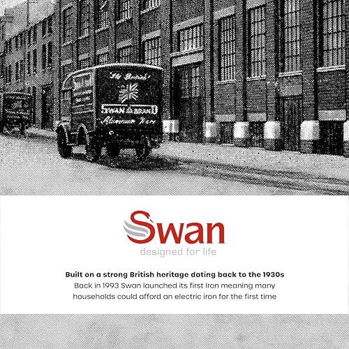 Swan Elevate Posture-Positive Kehrschaufel und Besen mit langem Griff, abgewinkelter Bürste und 3-lagigen, gefiederten, weichen Borsten, leicht zu reinigendem Kammsystem, Aufbewahrungsschlaufe, Weiß