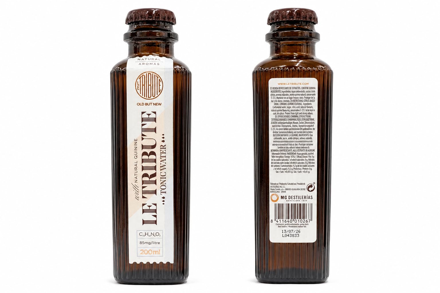 Pack Premium Le Tribute Gin con Caja de Madera y 6 Tónicas de Regalo | Estuche Gourmet para Regalo-MYSECRETWINE-